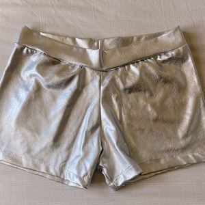 Mens silver short shorts.